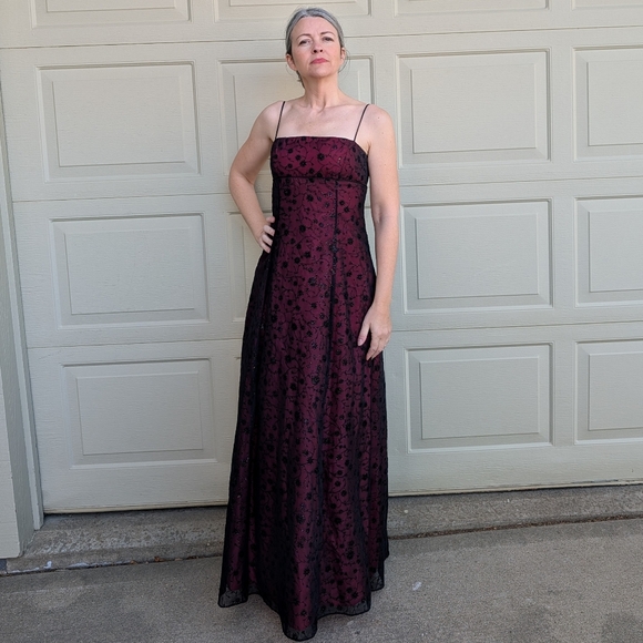 Y2K 1990's PROM DRESS vintage evening gown M - Picture 2 of 9